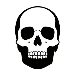 Skull Silhouette Black and White Illustration Death Halloween Spooky Face