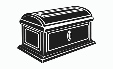 Bread box silhouette, Black and White Bread Box Kitchen Storage Container Silhouette, food keeper vector