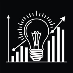 Symbol of success and business growth with idea icon