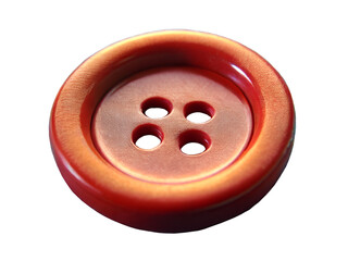 Red Sewing Button Four Holes, Close-up Macro Photography