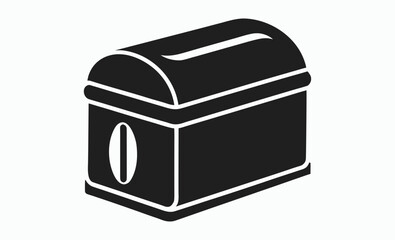 Bread box silhouette, Black and White Bread Box Kitchen Storage Container Silhouette, food keeper vector