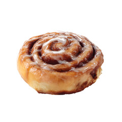 Fototapeta premium A delectable close-up of a freshly baked cinnamon roll against a black backdrop