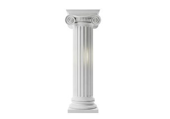 Obraz premium Elegant white ionic column stands tall against a stark backdrop symbolizing architecture history and design transparent background