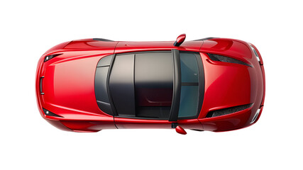 Red Car Top View Isolated on Pure White Background &ndash; High-Resolution PNG Clipart