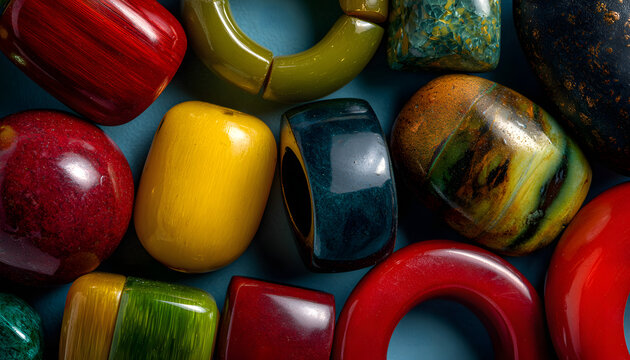 Bakelite Jewelry Colorful chunky jewelry made from Bkelite a ty