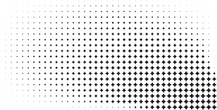 Black and white star shape halftone pattern design