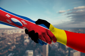 Shaking hands North Korea and_Belgium