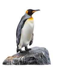 Fototapeta premium Majestic king penguin standing proudly on an iceberg isolated on transparent background
