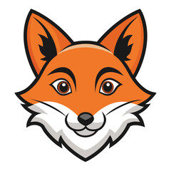 Obraz premium Cute Cartoon Fox Face Head Illustration