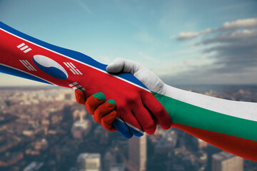 Shaking hands North Korea and_Bulgaria