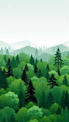 Fototapeta premium Image of mixed forest and hills