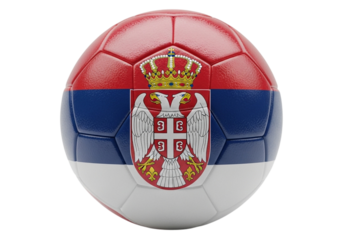 Official serbian football soccer ball with national flag emblem and coat of arms detail transparent background
