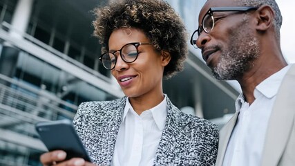 Professionals effectively utilizing mobile devices in a contemporary and dynamic work environment today