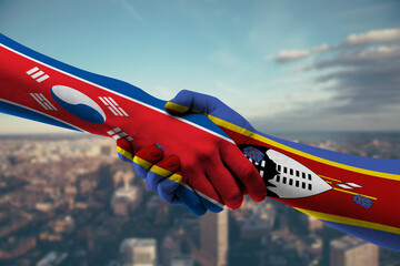 Shaking hands North Korea and_Eswatini