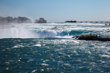 Impressive Horsehoe Falls, Niagara river, Niagara Falls, Ontario, Canada