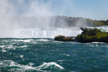 Impressive Horsehoe Falls, Niagara river, Niagara Falls, Ontario, Canada