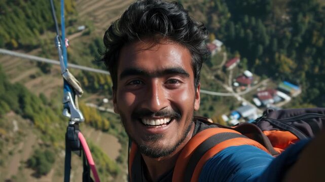 Parasailer in Mountains
