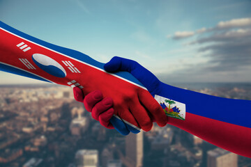 Shaking hands North Korea and_Haiti