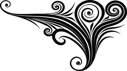 Fototapeta premium Vector art of black abstract swirl ornament