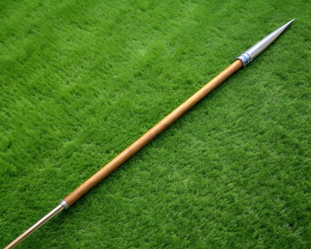 Javelin Spear Placed on Green Grass