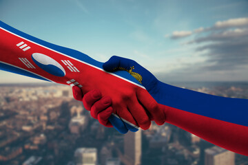 Shaking hands North Korea and_Liechtenstein