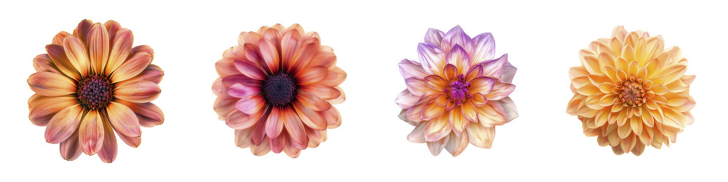 Vibrant flower blooms showcase a range of colors petal textures