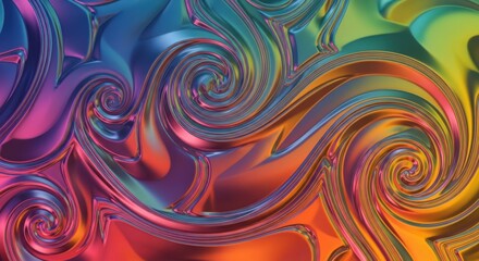Obraz premium A mesmerizing abstract swirl pattern with vibrant, iridescent colors creating a dynamic and fluid visual experience