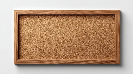 A rectangular corkboard framed in wood, designed for pinning notes, reminders, or photos, featuring a textured surface.
