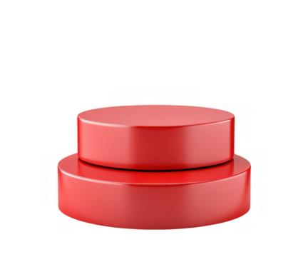 Two stacked red cylindrical objects on a transparent background isolated on transparent background