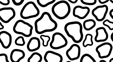 Abstract black and white pattern of irregular organic shapes.