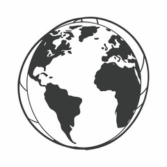 Obraz premium Vector art of stylized illustration of planet earth, a globe showing continents and oceans, isolated on a
