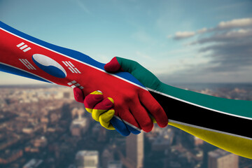 Shaking hands North Korea and_Mozambique