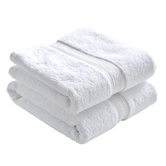 Soft white towels stacked on pure home decor minimalist style