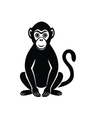 monkey sitting, monkey silhouette, monkey pose, animal monkey, monkey resting, jungle monkey,