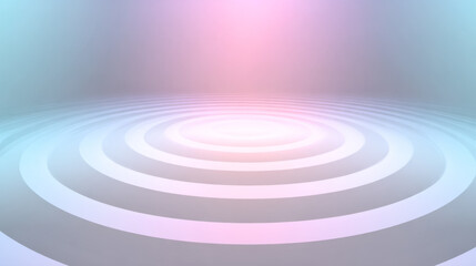 Obraz premium Abstract pastel gradient with concentric circles in soft pink and blue hues