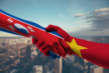 Shaking hands North Korea and_Vietnam