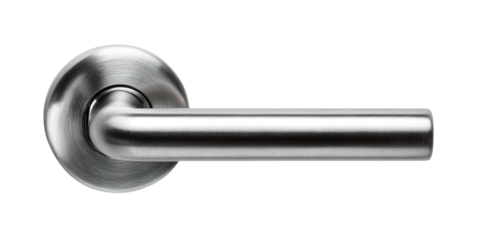 A sleek, modern stainless steel door handle showcasing contemporary design. transparent png