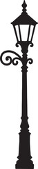 Elegant Black Silhouette Victorian Street Lamp