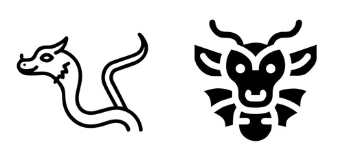 Dragon Icon Fantasy Fire Mythical Creature Medieval Legendary Symbol