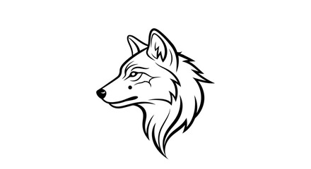 Striking wolf head profile illustration conveying strength, wildness, and natural power for bold designs