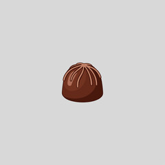 Chocolate with topping icon logo flat vector design