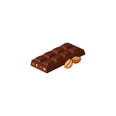 Chocolate bar with nuts icon logo flat vector design