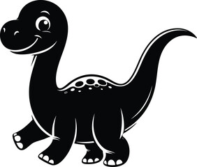 Brontosaurus dinosaur cartoon for story book vector illustration isolated on white background