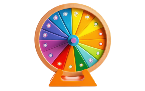Colorful prize wheel designed on white background,png