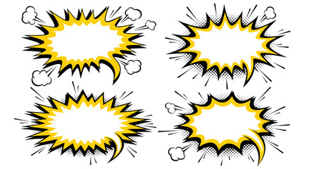 Dynamic comic book style speech bubbles for impactful messaging and creative design projects