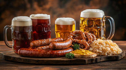 Oktoberfest beer and sausages &ndash; created with AI