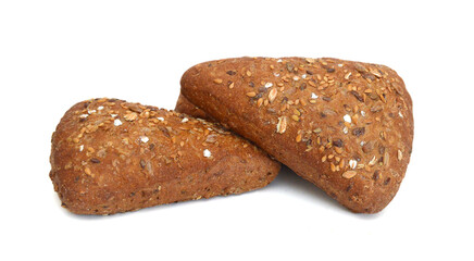 Stack grain bread isolated on white background