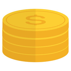 Stacked golden coins reflecting light, symbolizing wealth and finance in a minimalistic setting