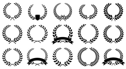 Elegant laurel wreaths signifying victory, achievement, and excellence for awards and recognition