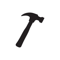 Hammer and nail isolated on white background for construction and carpentry tools